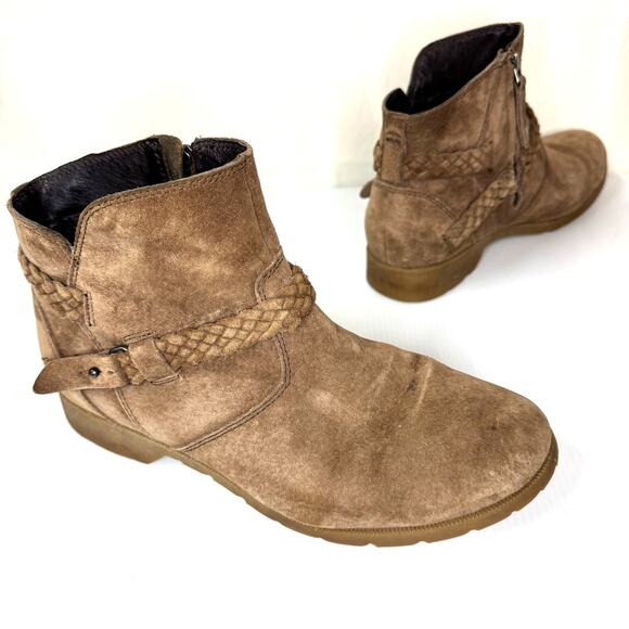 TEVA Delavina Suede Ankle Boot Women's 9 Bootie Brown Hippie Boho Biker Festival - Picture 1 of 11